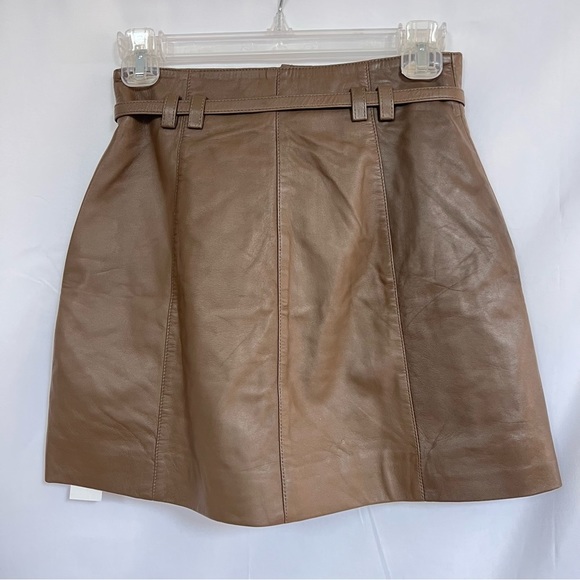 Joie Tolain Lamb Leather Mini Skirt size 0 with flaw - Picture 6 of 15